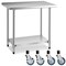 Gymax 24 x 36 Stainless Steel Commercial Kitchen Work Table w/ 4 Wheels